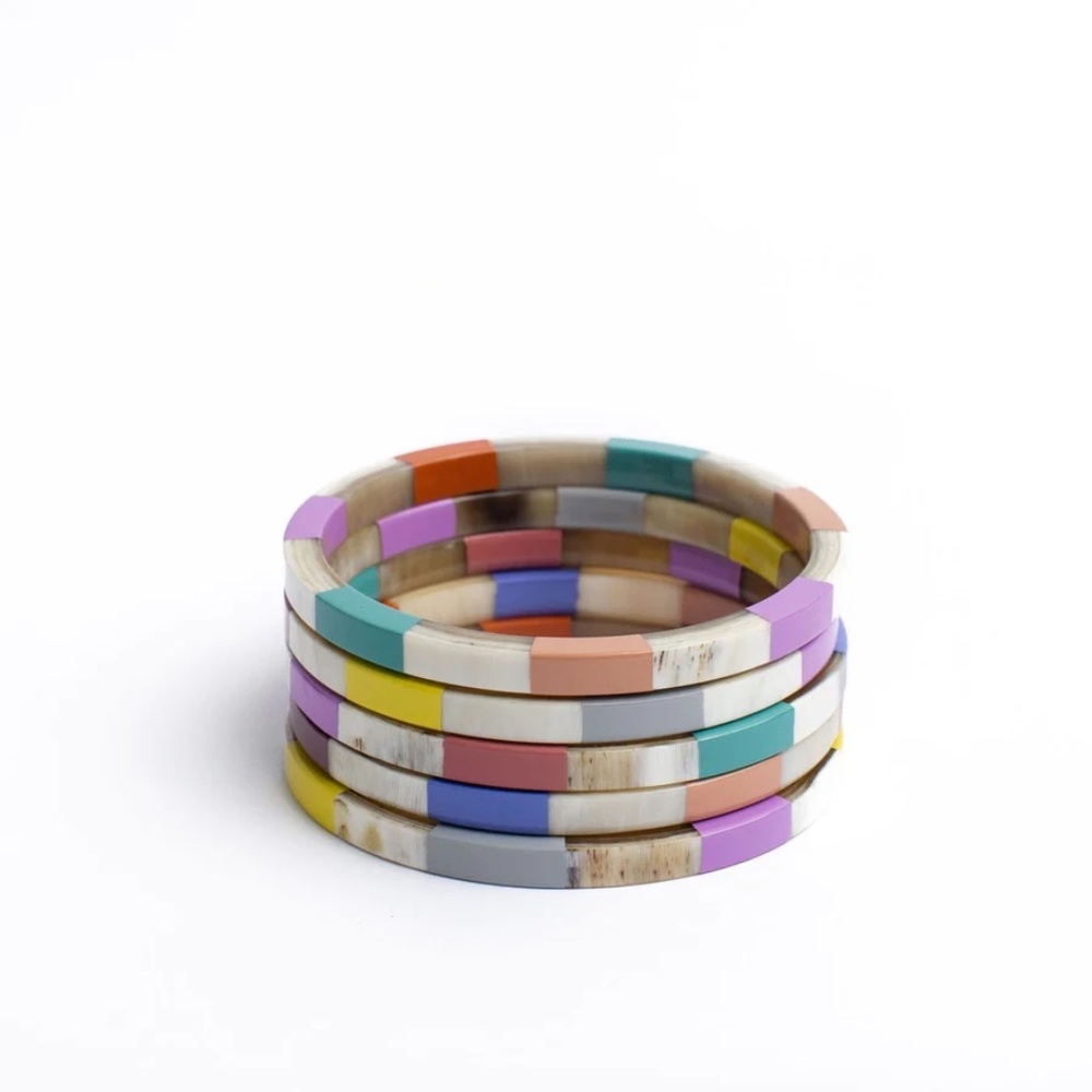 New Sunshine Tienda Colorful Tile Bangle Set